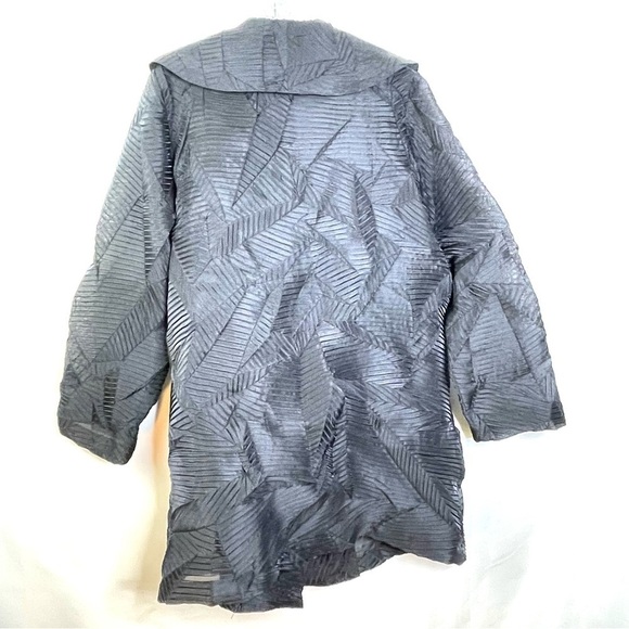 Tamotsu Black Pleated Avant Garde Open Front Jacket and Tank Top Formal Set 16 - Picture 9 of 11